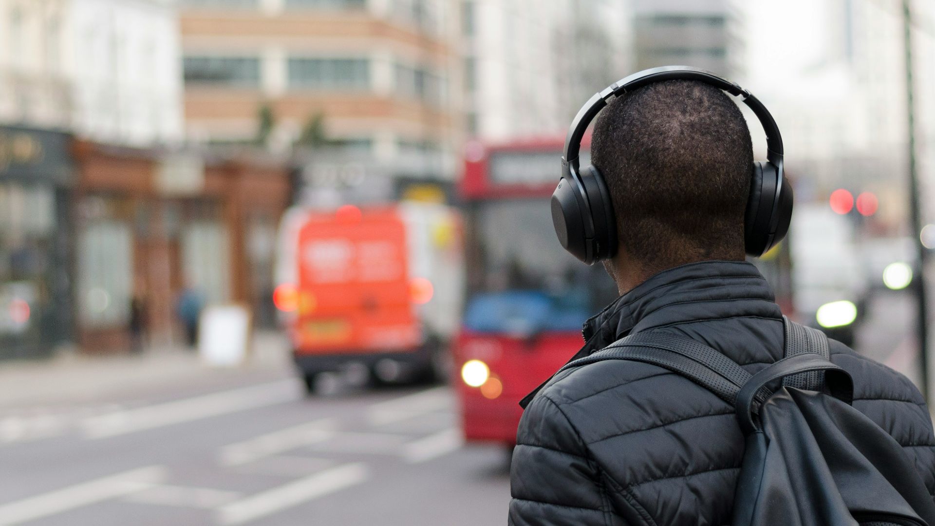 man wearing quilted black leather jacket