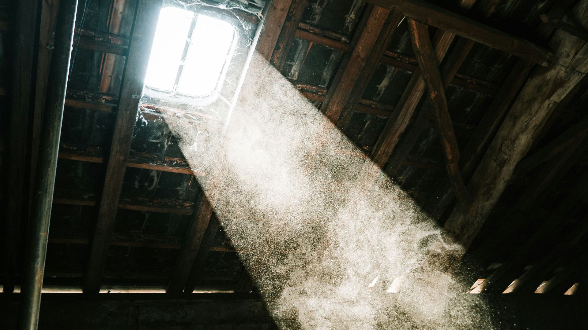 view of sun's ray at the attic