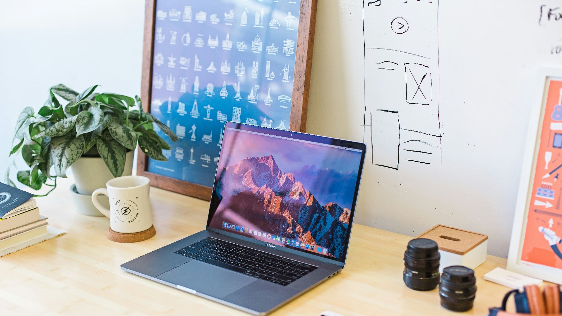 turned on MacBook Pro