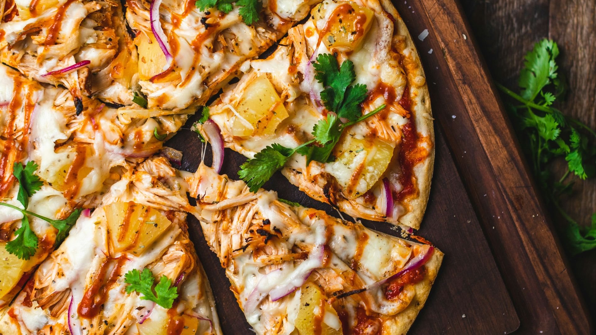pizza on chopping board