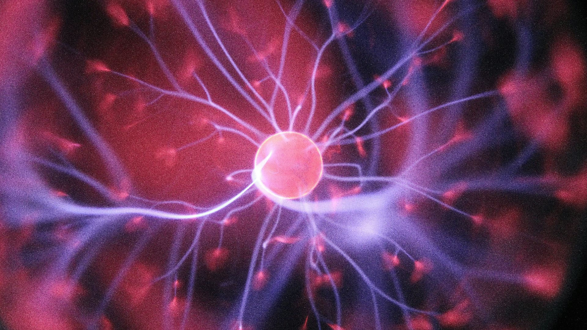 purple and pink plasma ball