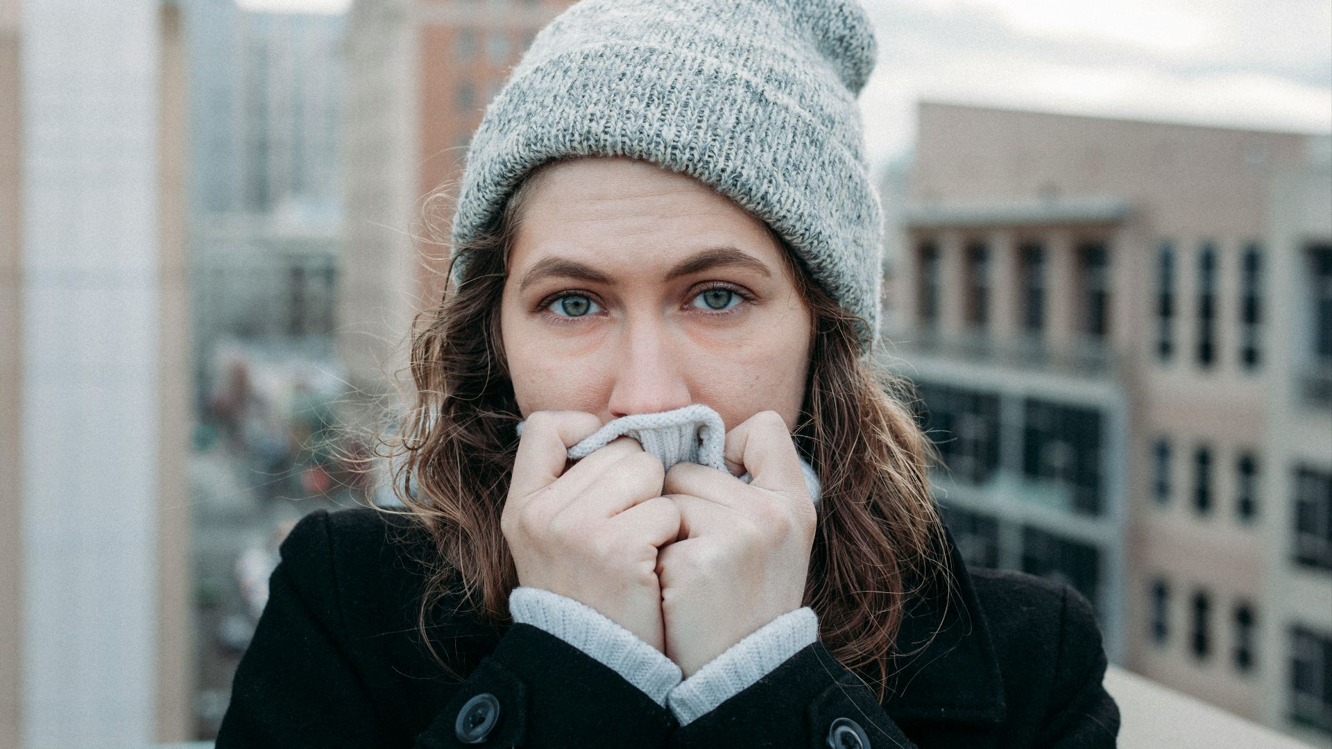 woman on top of the building photo