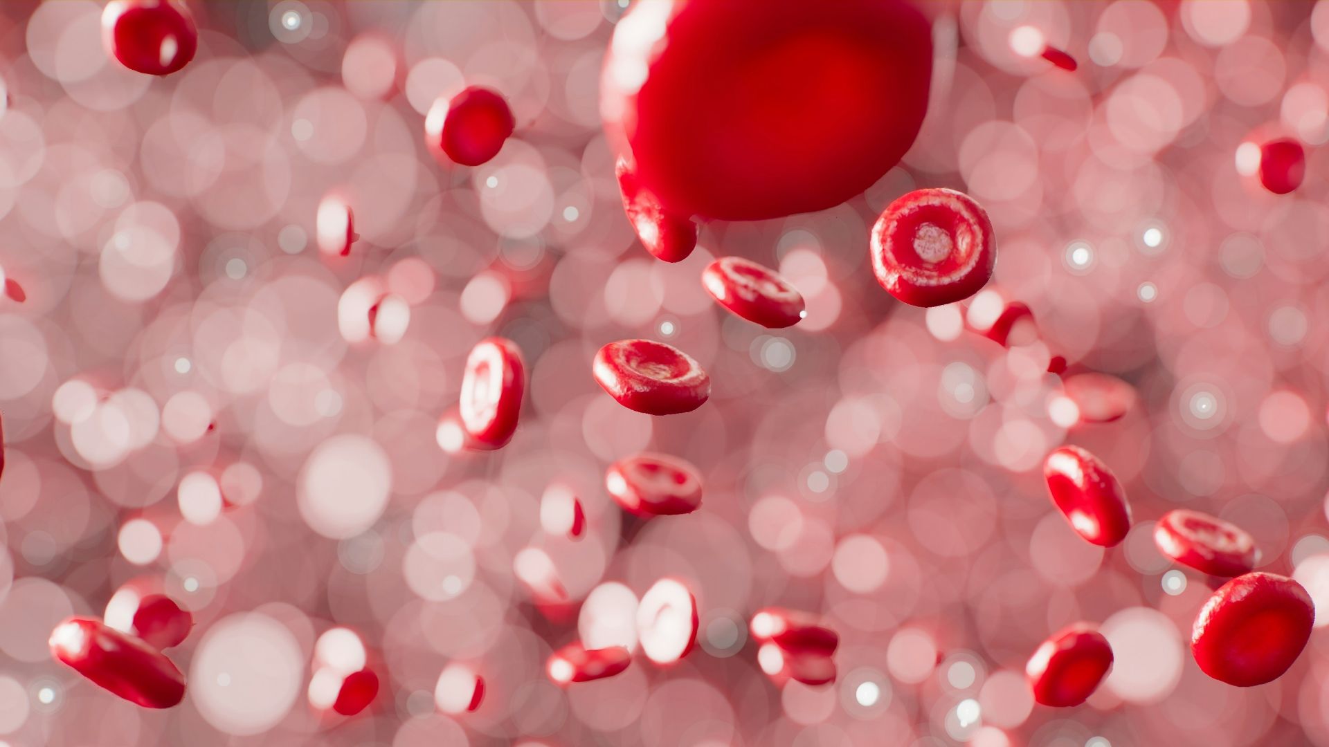 a bunch of red bubbles floating in the air