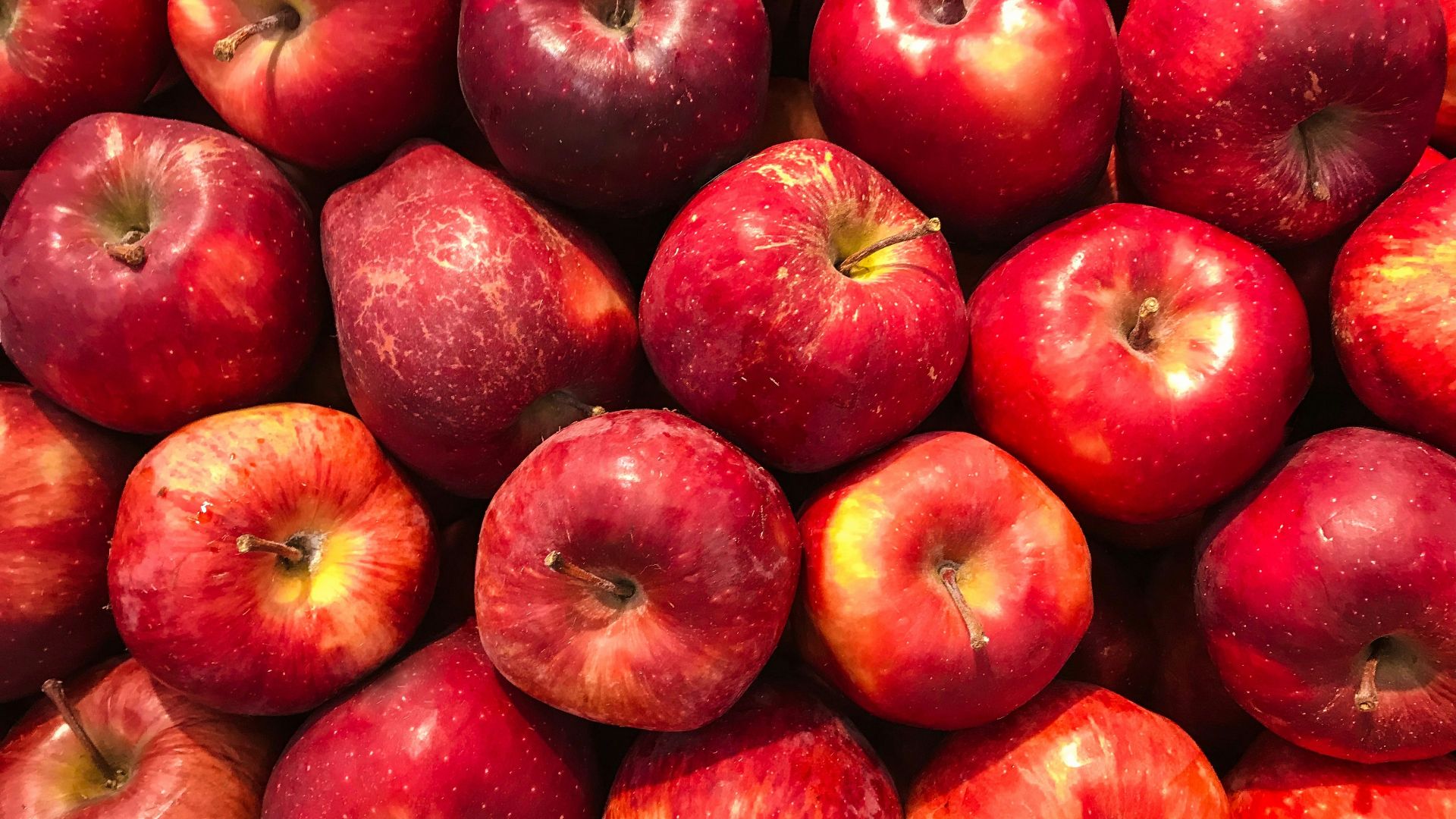 bunch of red apples