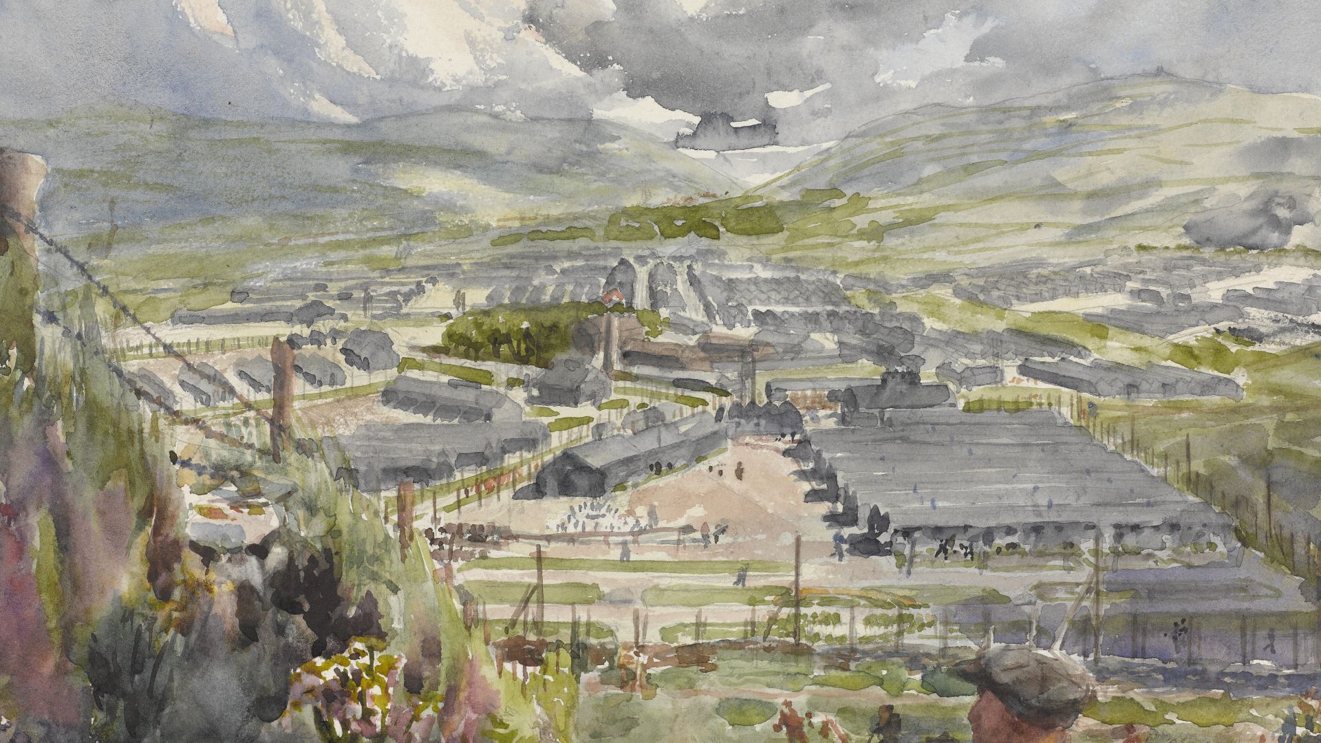 File:View of a Pow Camp, Isle of Man, 1915-1919 Art.IWMART17053.jpg