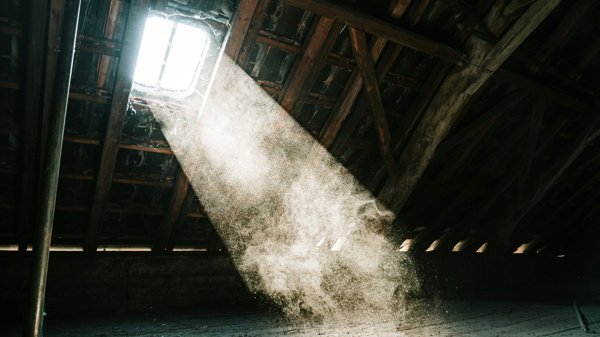 view of sun's ray at the attic