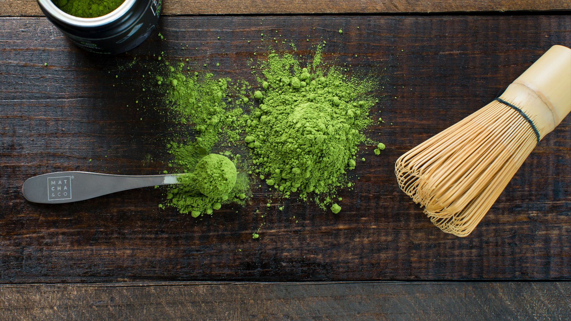 green powder and spoon on board