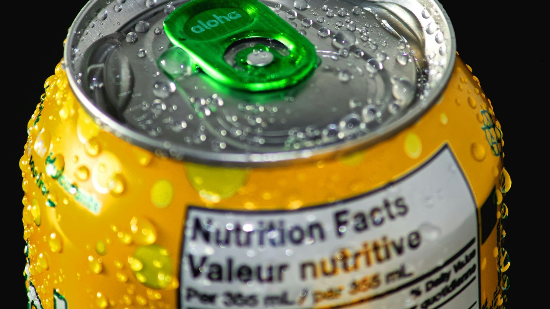 a close up of a can of water