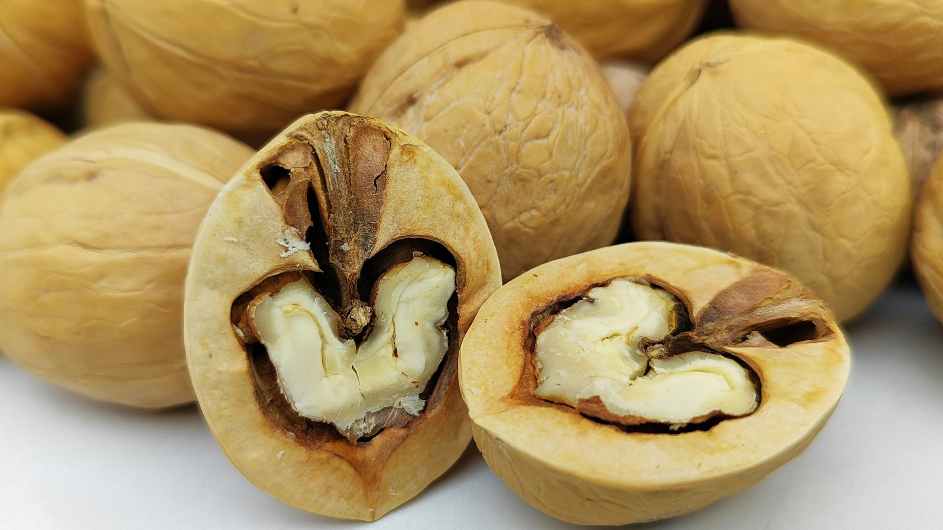 a bunch of nuts sitting next to each other