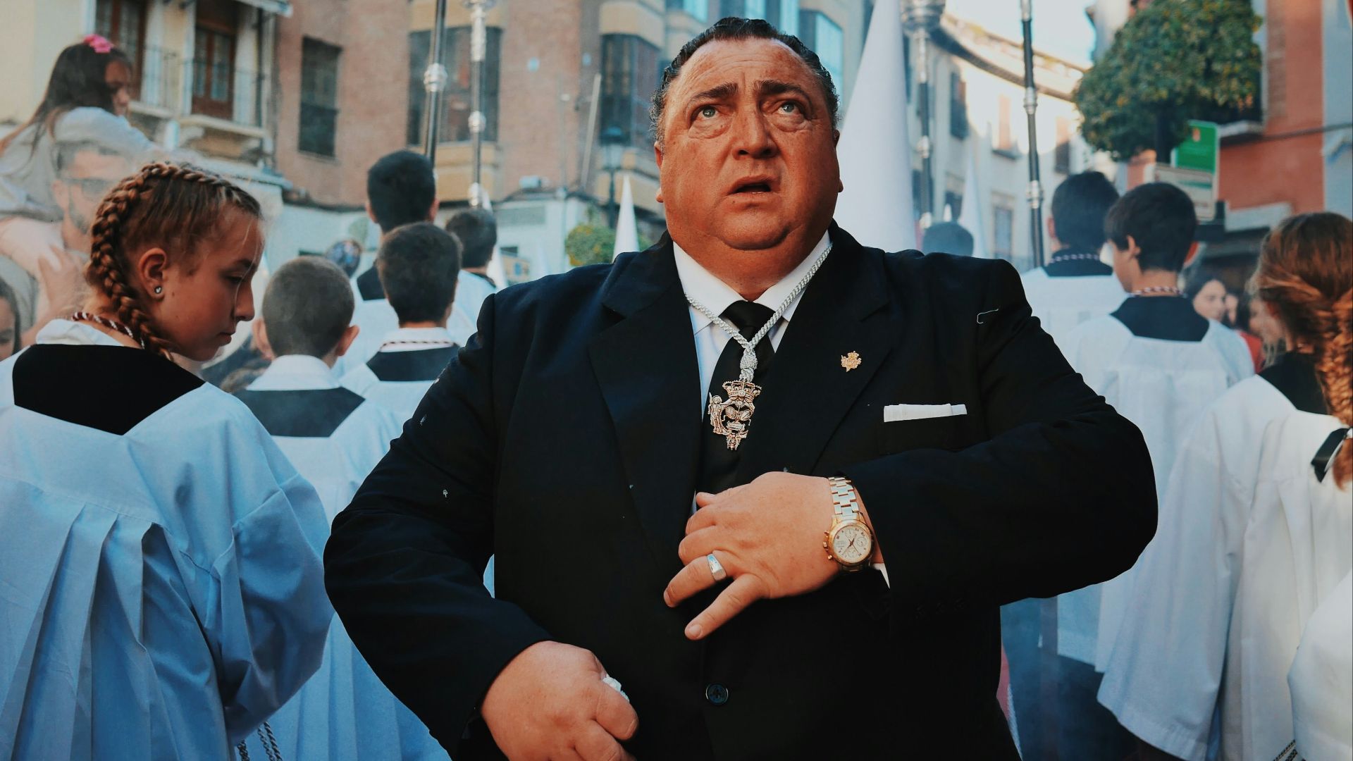 man in black suit jacket