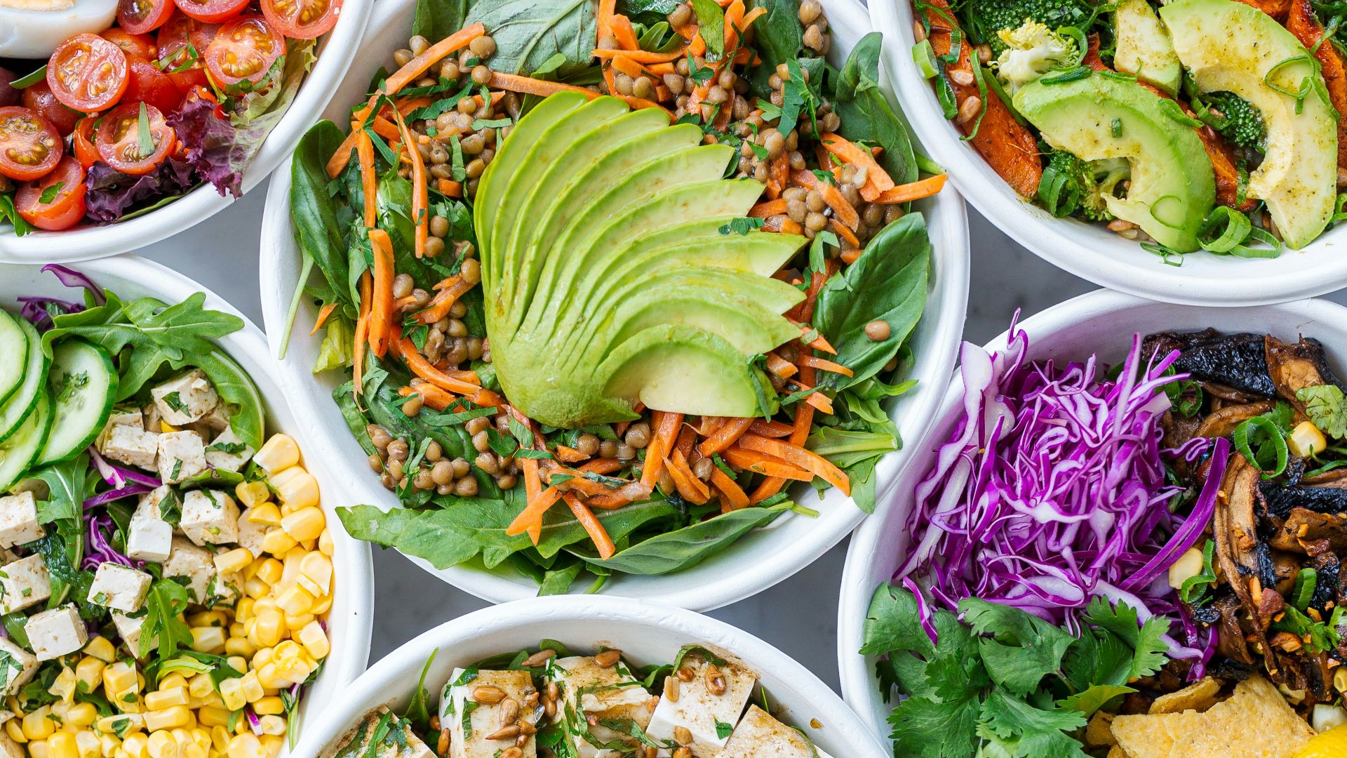 green and purple vegetable salad