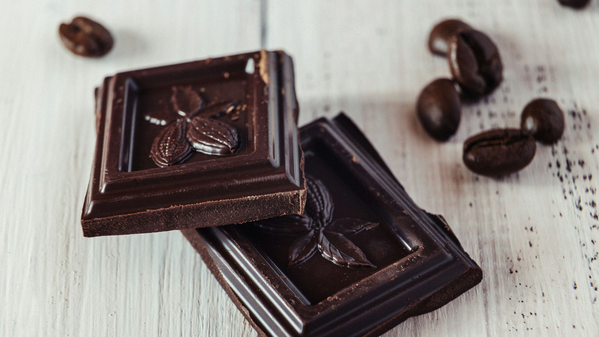 a couple of pieces of chocolate sitting on top of a table