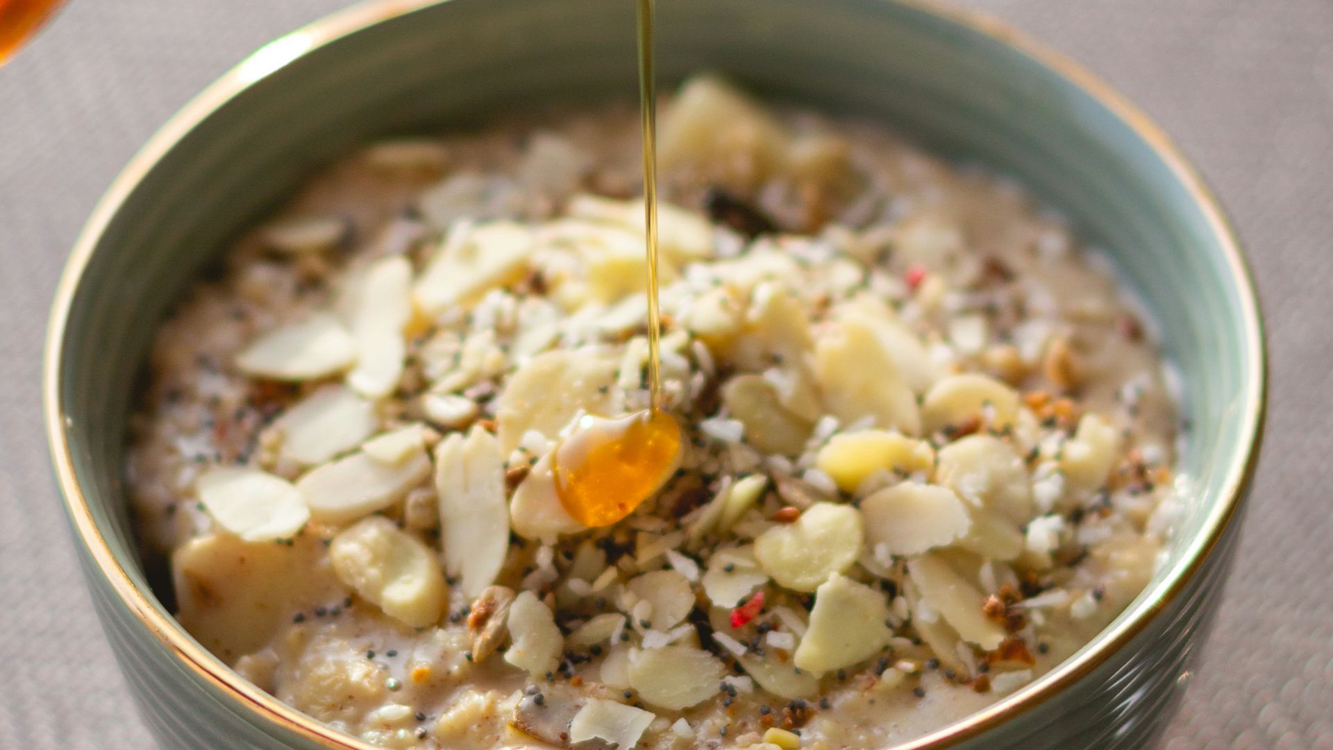 white and blue ceramic bowl with white and brown dish