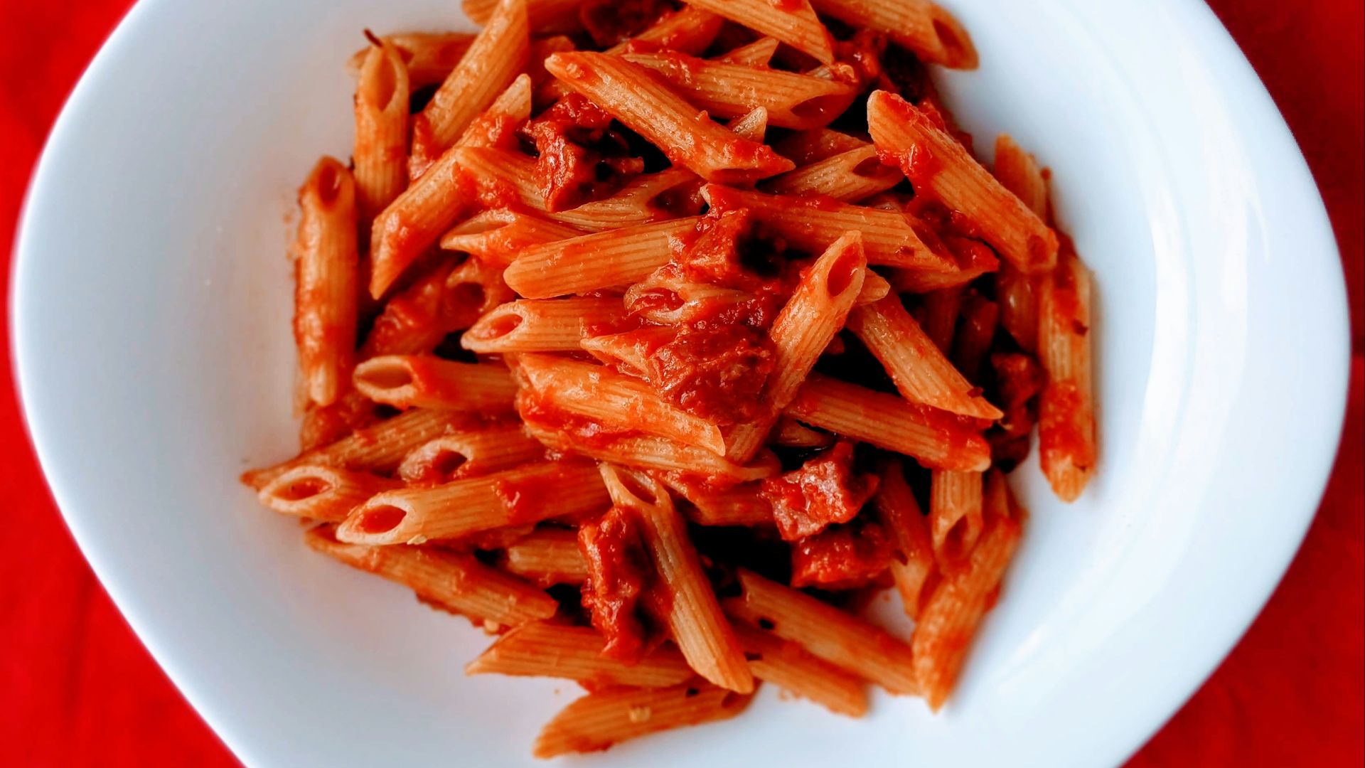 pasta dish on white ceramic plate