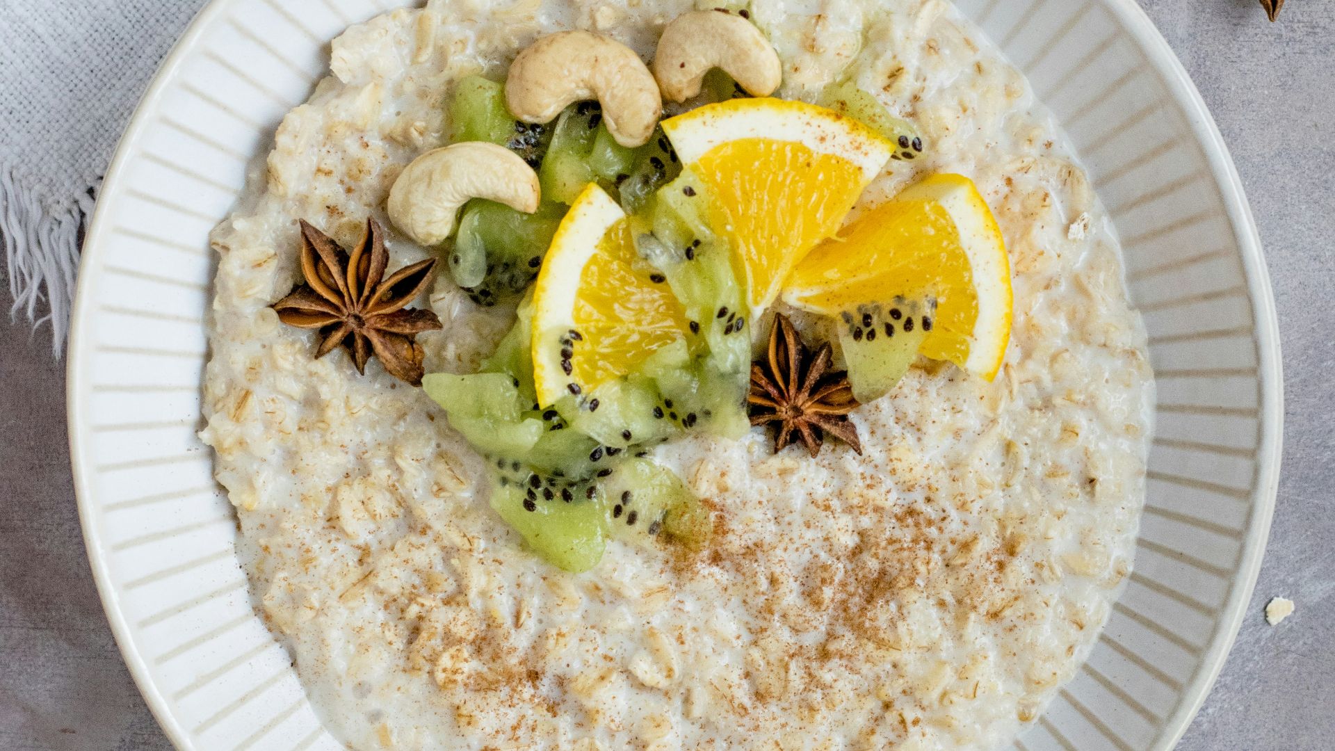 sliced fruit and kiwi on plate
