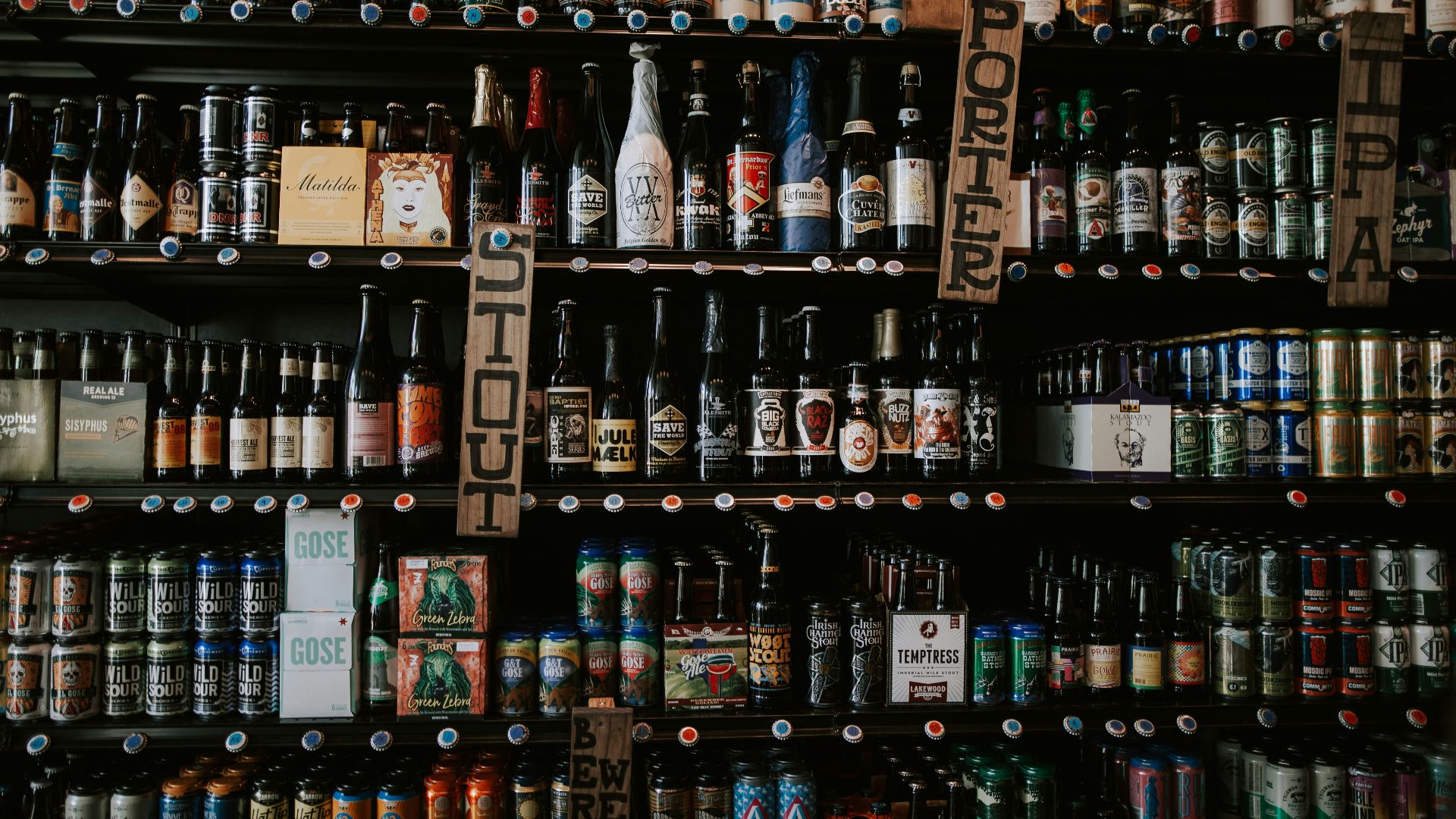 labeled glass bottles on shelf