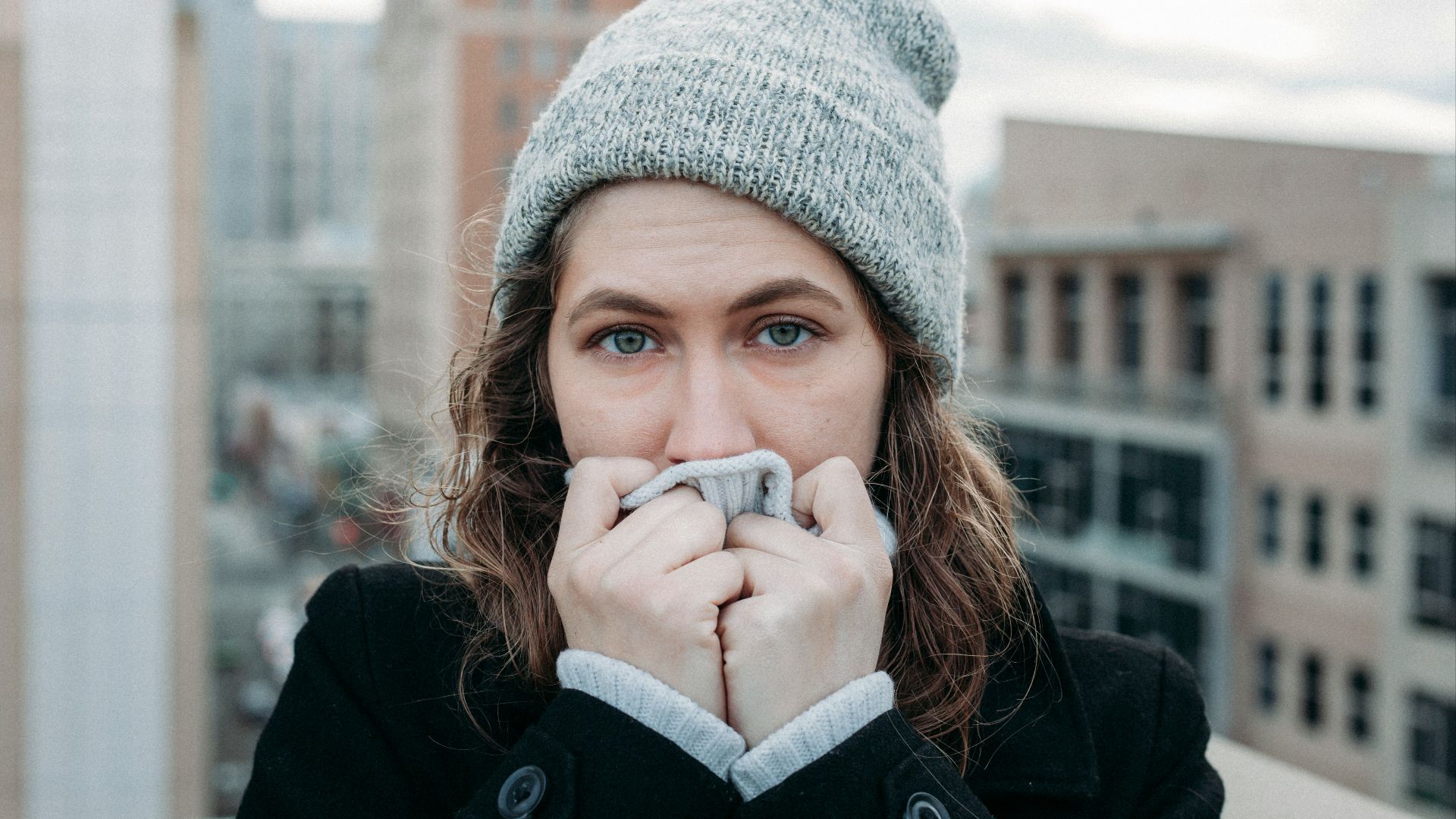 woman on top of the building photo