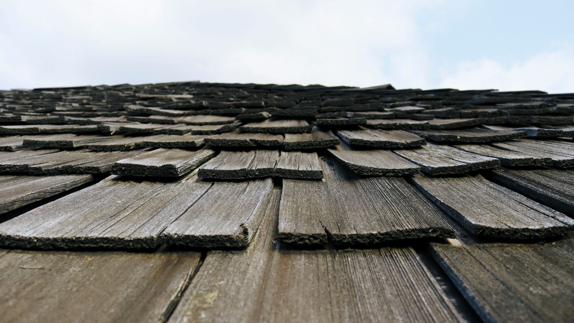 a roof with shingles