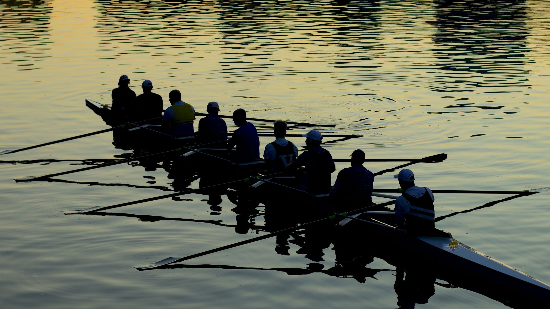 men rowing boat