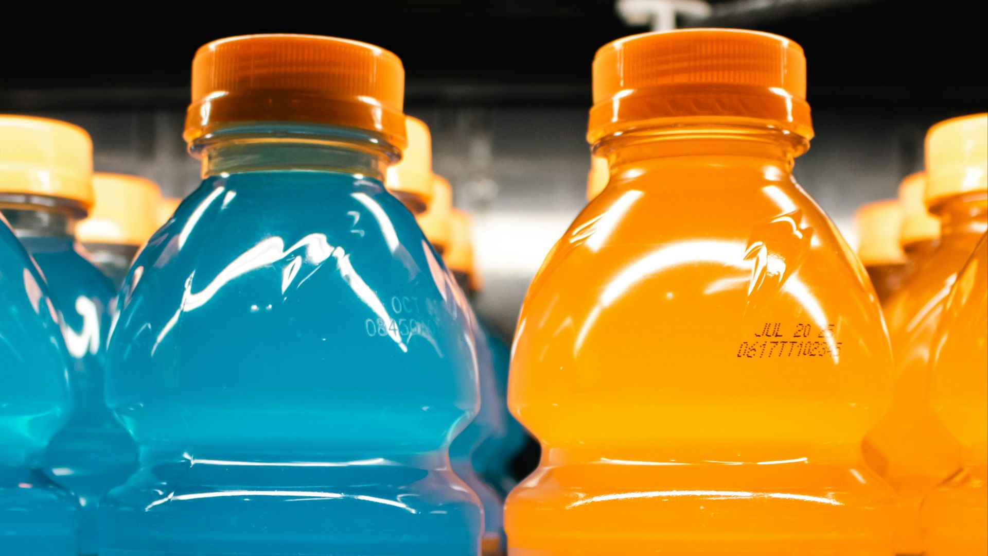 Gatorade bottles are displayed on a store shelf.