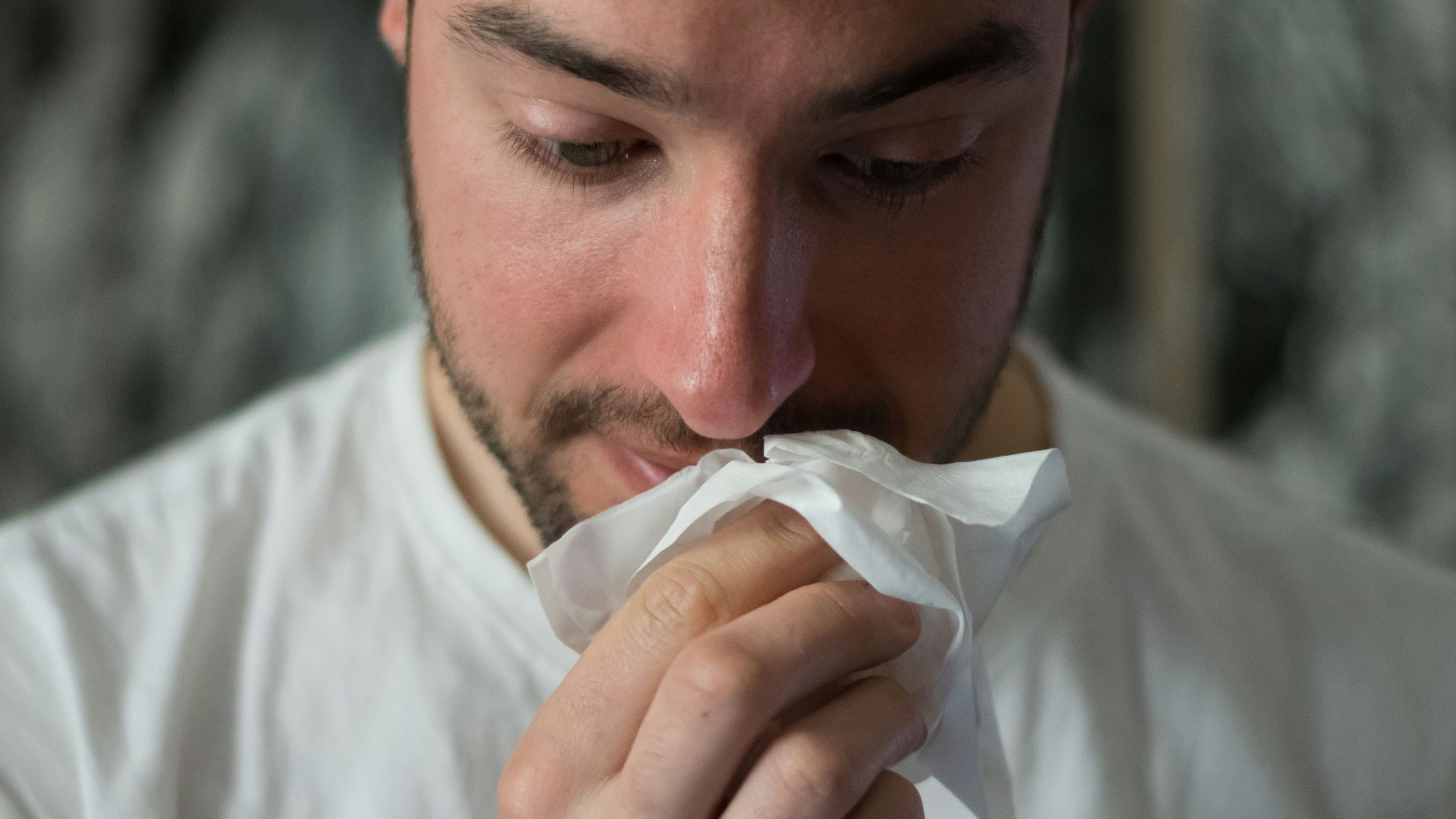 man wiping mouse with tissue paper