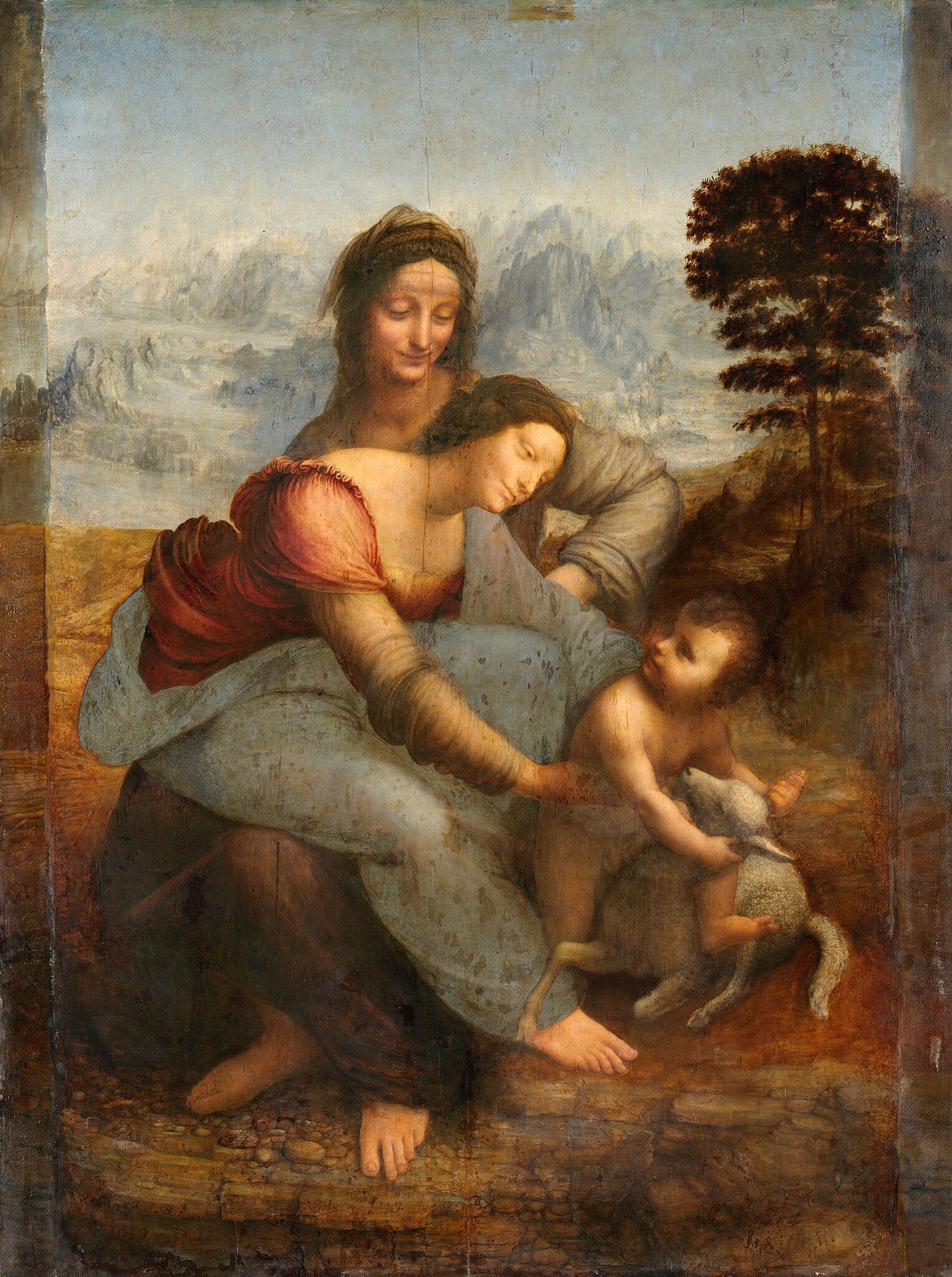 Leonardo Da Vinci - Virgin And Child With St Anne C2Rmf Retouched