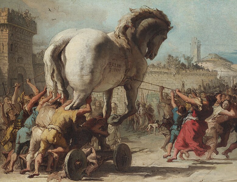 The Procession Of The Trojan Horse In Troy By Giovanni Domenico Tiepolo (Cropped)