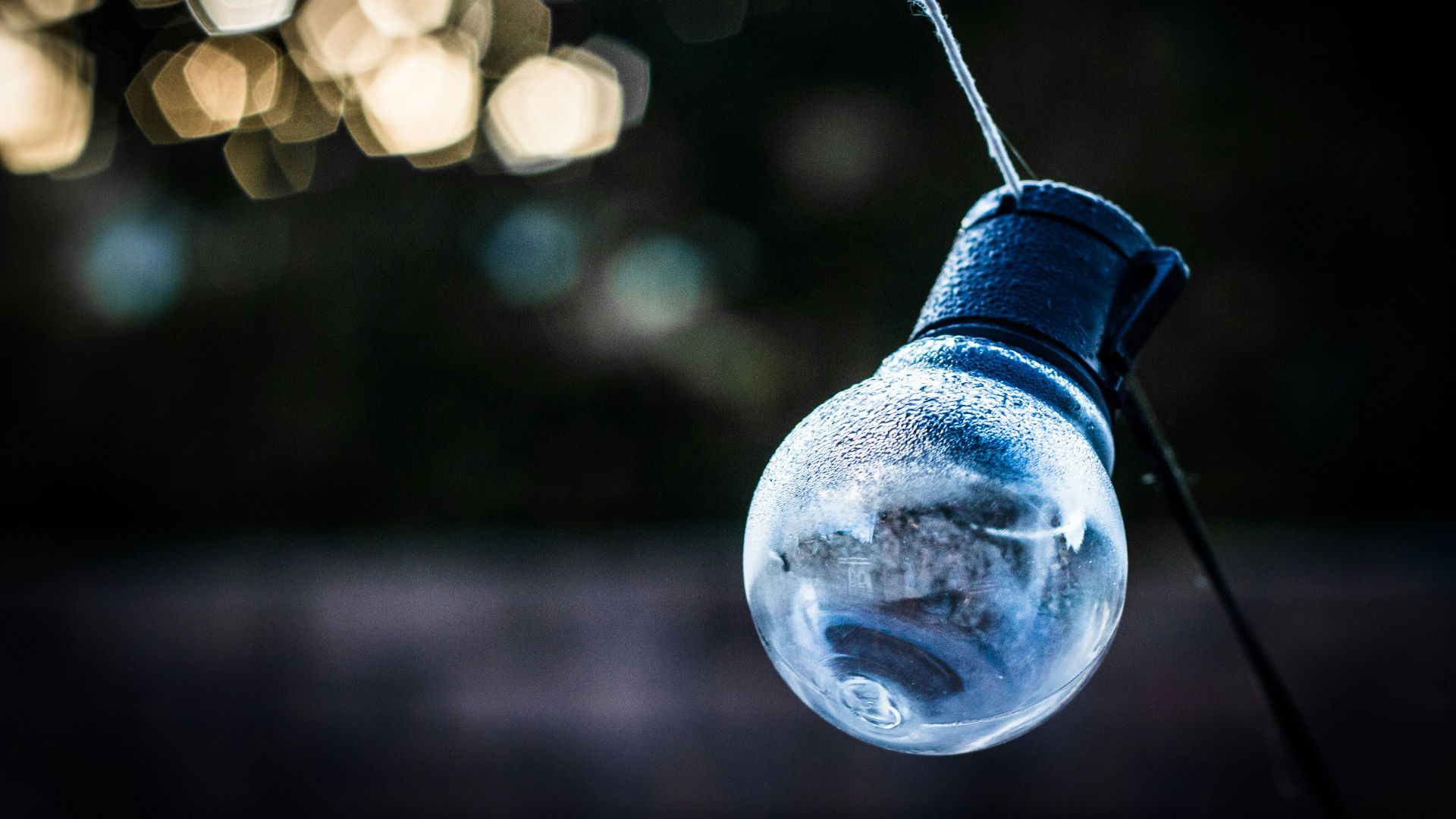 filament bulb with bokeh background photography