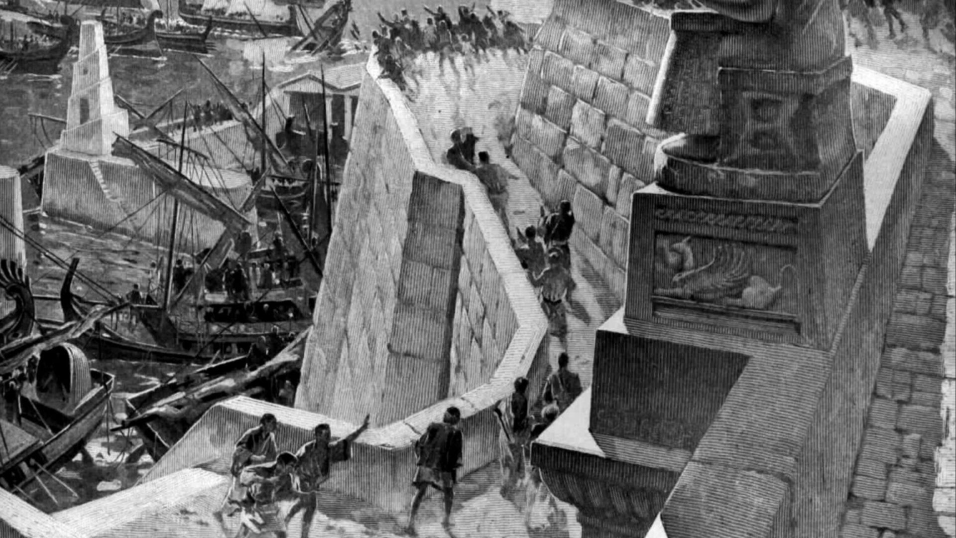 File:A naval action during the siege of Tyre by Andre Castaigne (1898-1899).jpg