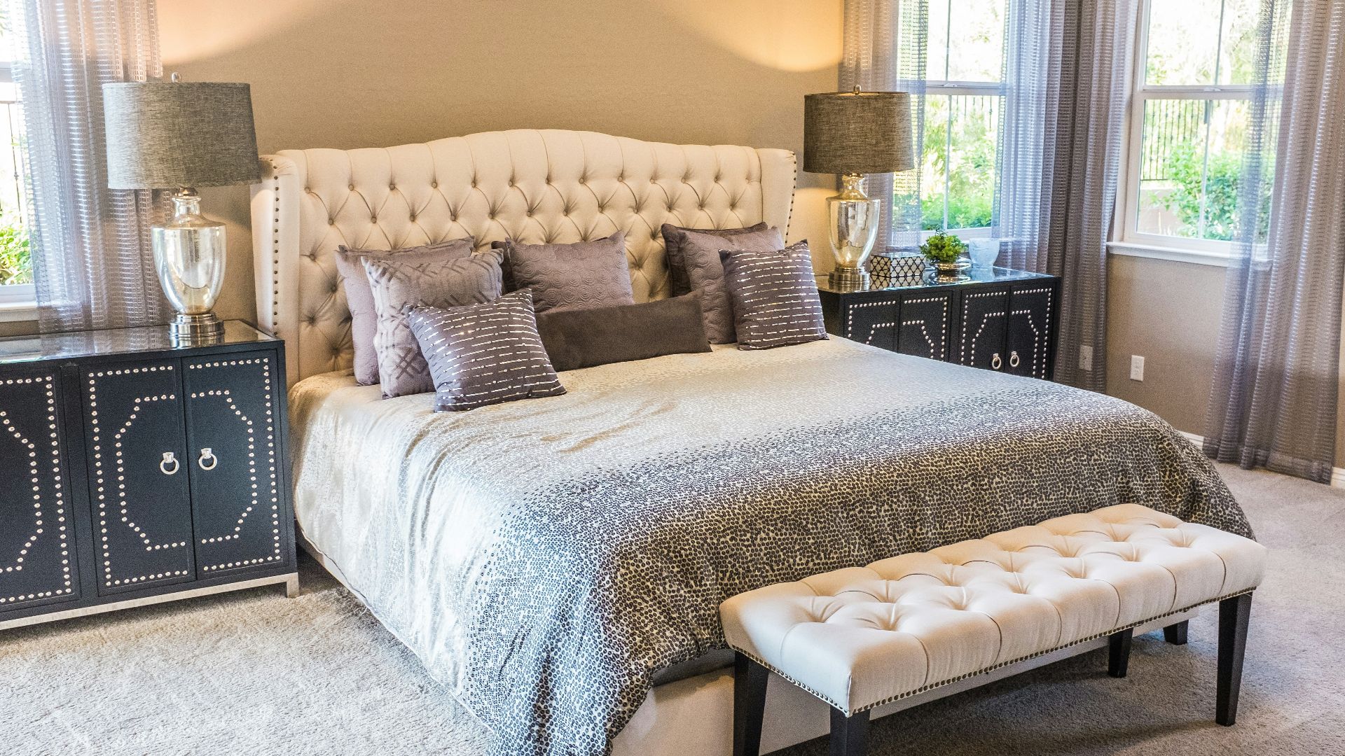 throw pillow on bed frame