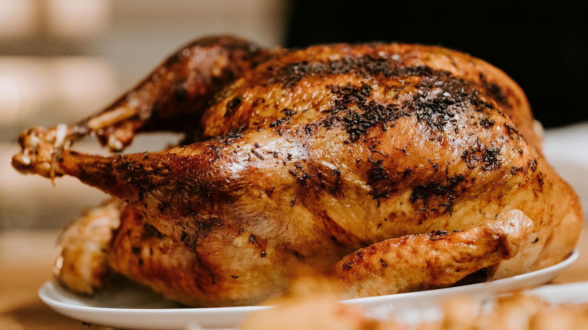 roasted chicken on white ceramic plate