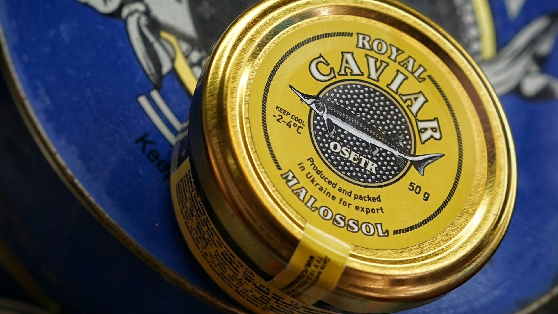 round brown Royal Caviar container