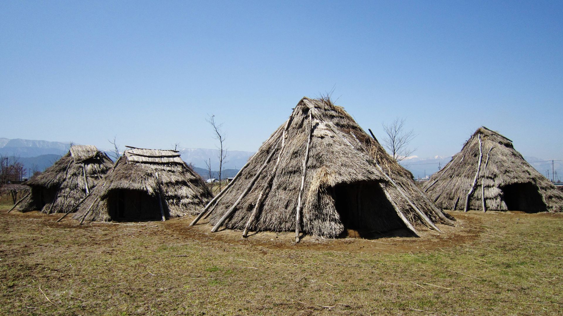 File:Hira-ide Historic Site Park reconstructed Jomon period (3000 BC) houses.jpg