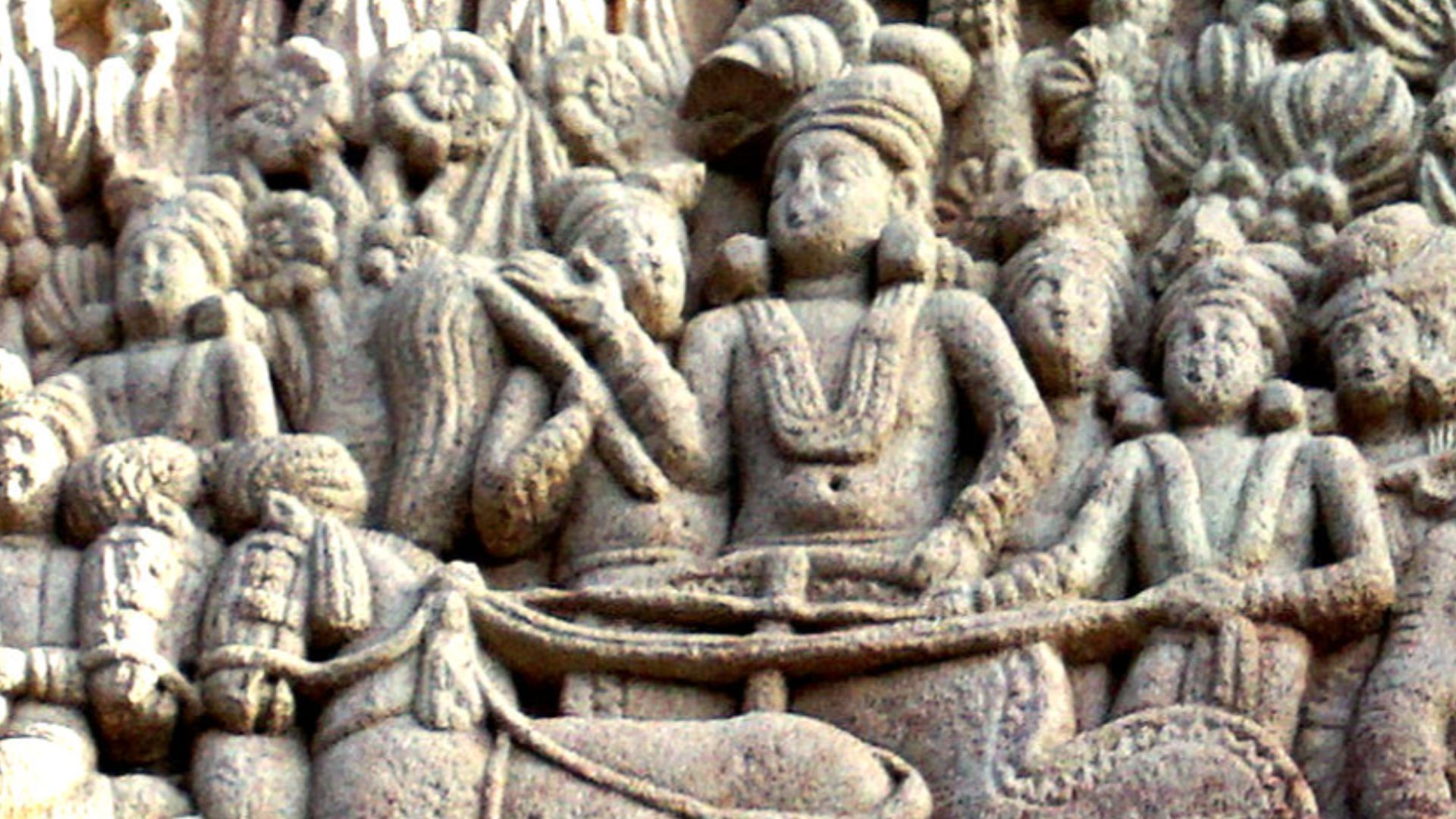 File:Ashoka's visit to the Ramagrama stupa Sanchi Stupa 1 Southern gateway.jpg