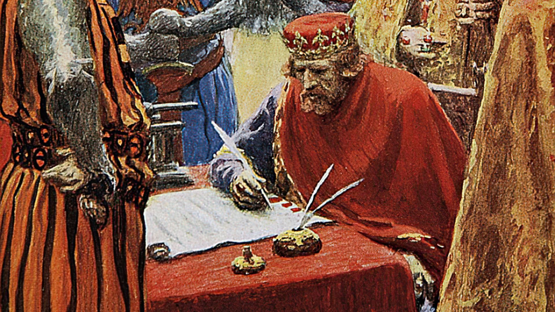 File:Magna Carta King John signing the Magna Carta reluctantly by Michael, Arthur C (d 1945).jpg