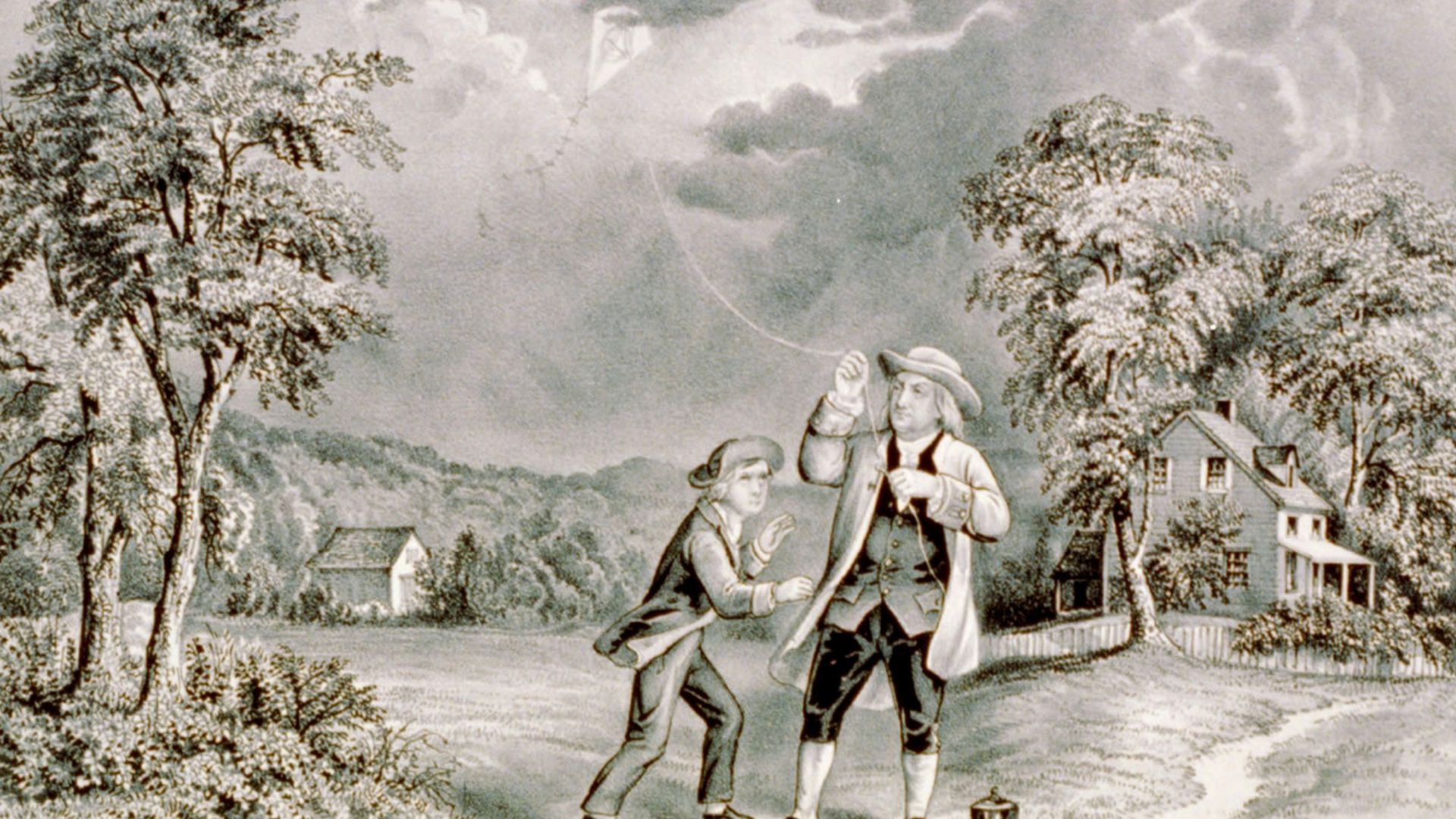 File:Benjamin Franklin Lightning Experiment 1752.jpg