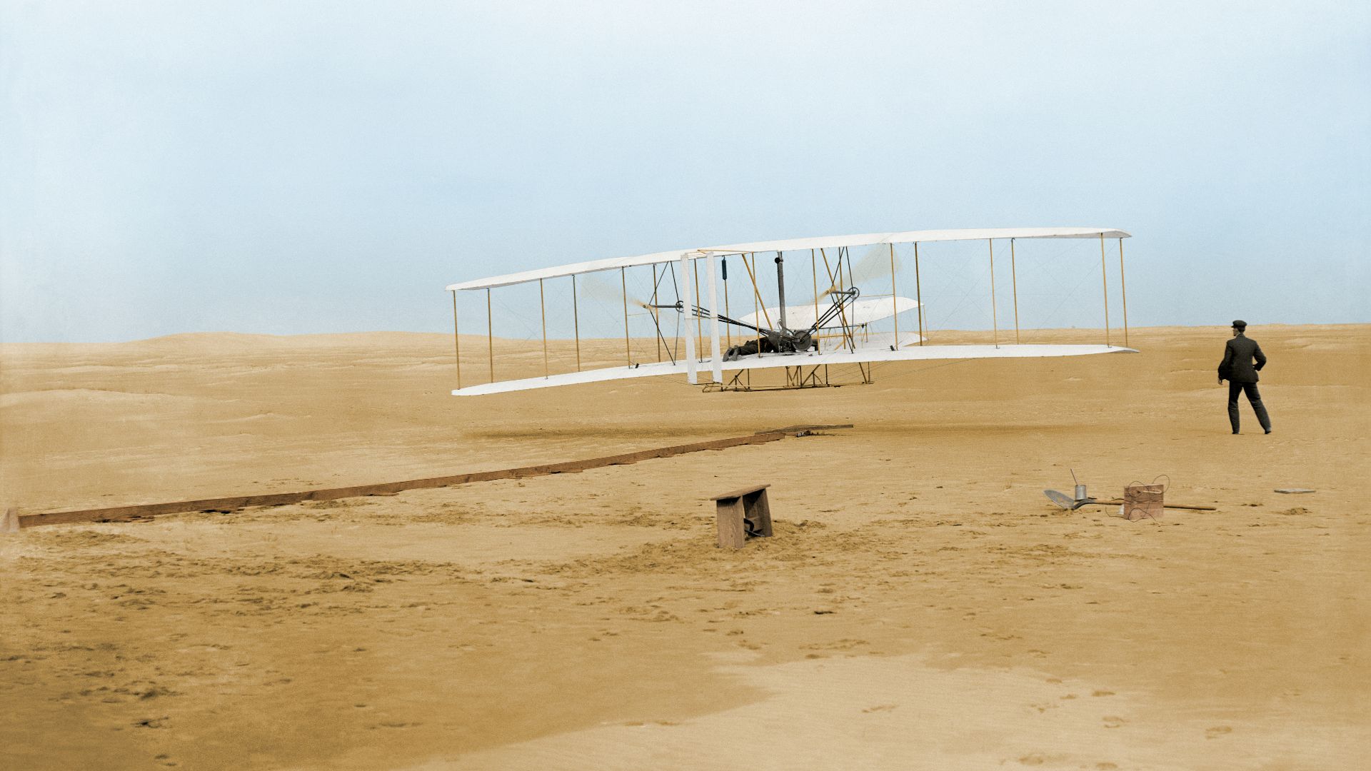 File:Wright First Flight 1903Dec17 (full restore 115, colorized).jpg