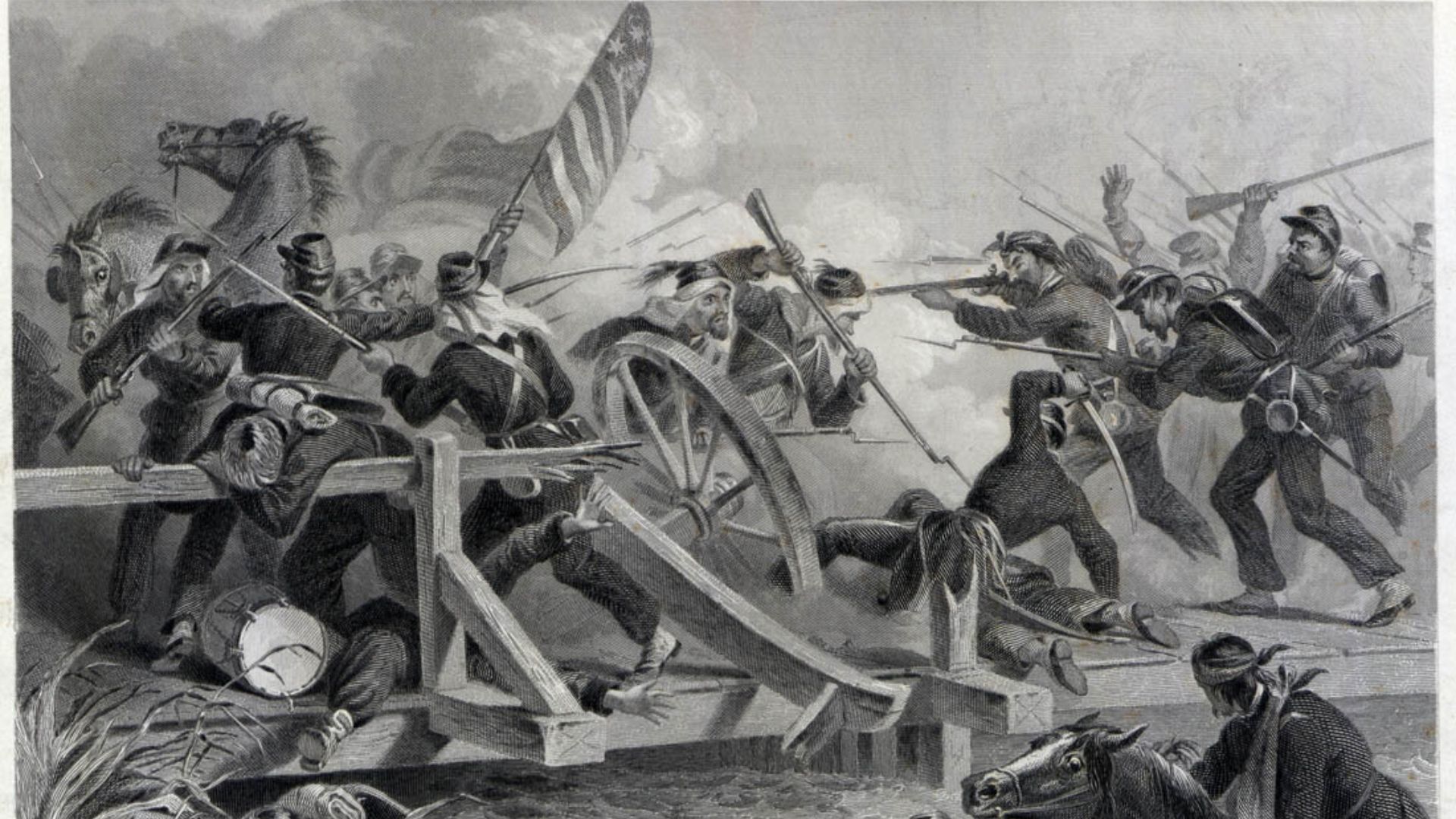 File:Bridge during the Retreat from Manassas, First Battle of Bull Run (First Manassas), Virginia 1861.jpg