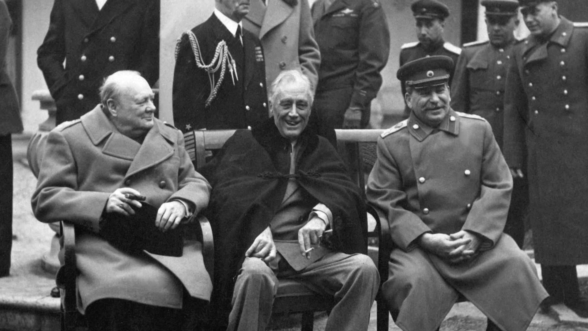 File:Yalta Conference (Churchill, Roosevelt, Stalin) (B&W).jpg