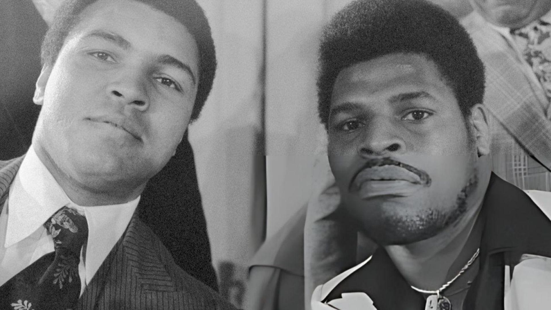 File:Heavyweight champ Muhammad Ali, left, made an effort to hold back the laughter at a recent press conference at the Waldorf-Astoria with his opponent Leon Spinks.jpg