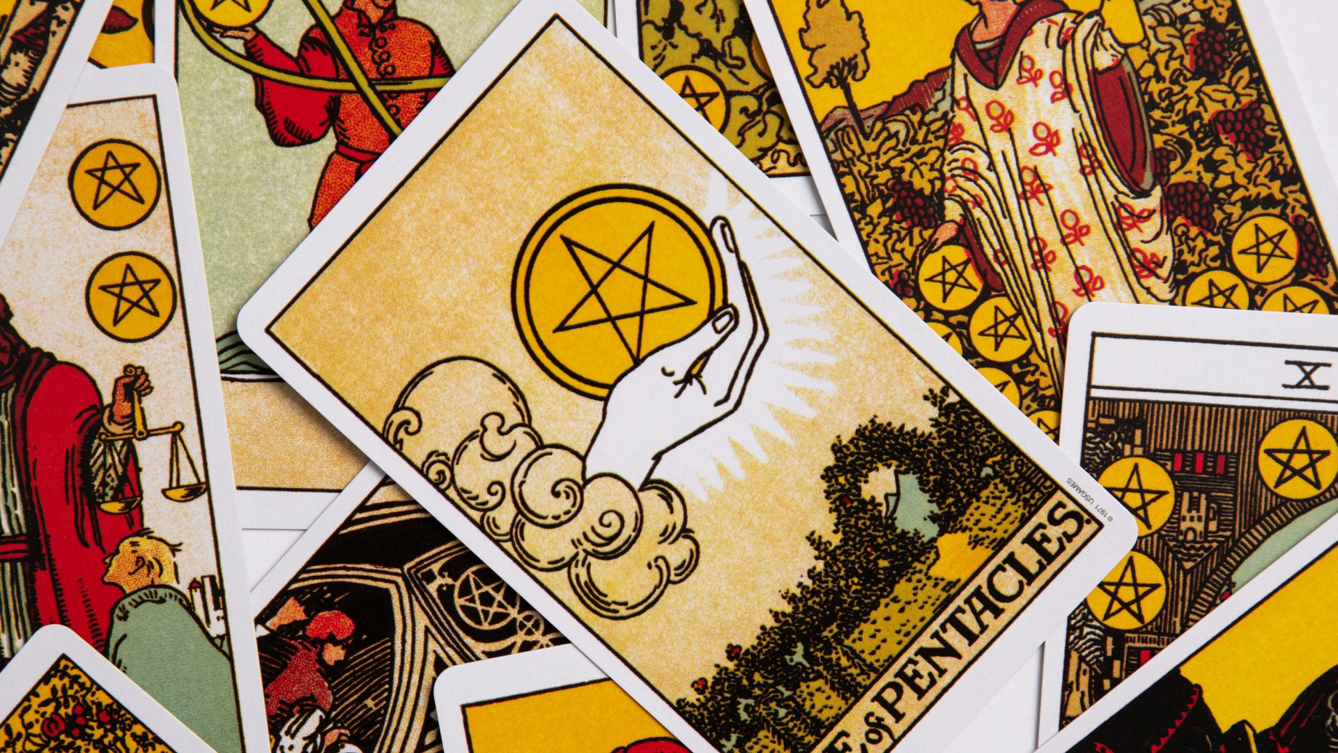 yellow green and red floral print cards