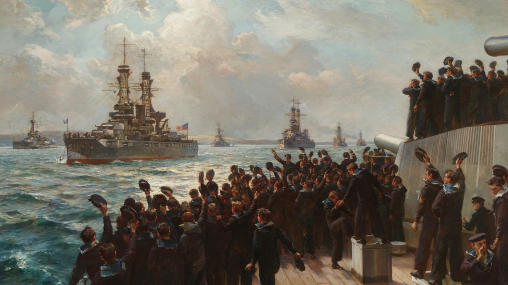 File:The Arrival of the American Fleet Off Scapa Flow, December 1917 1511816498473.jpg