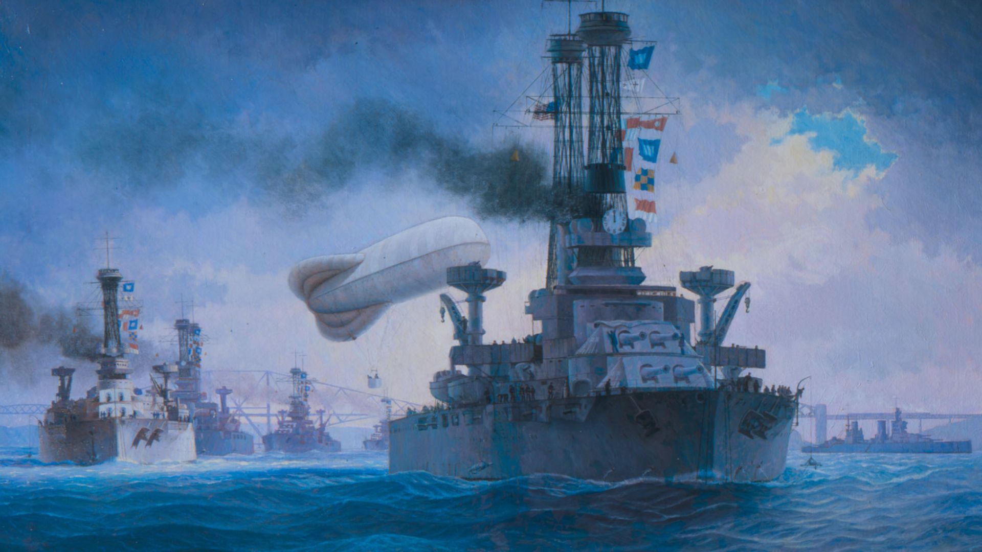 File:The 6th Battle Squadron of the Grand Fleet Leaving the Firth of Forth.jpg