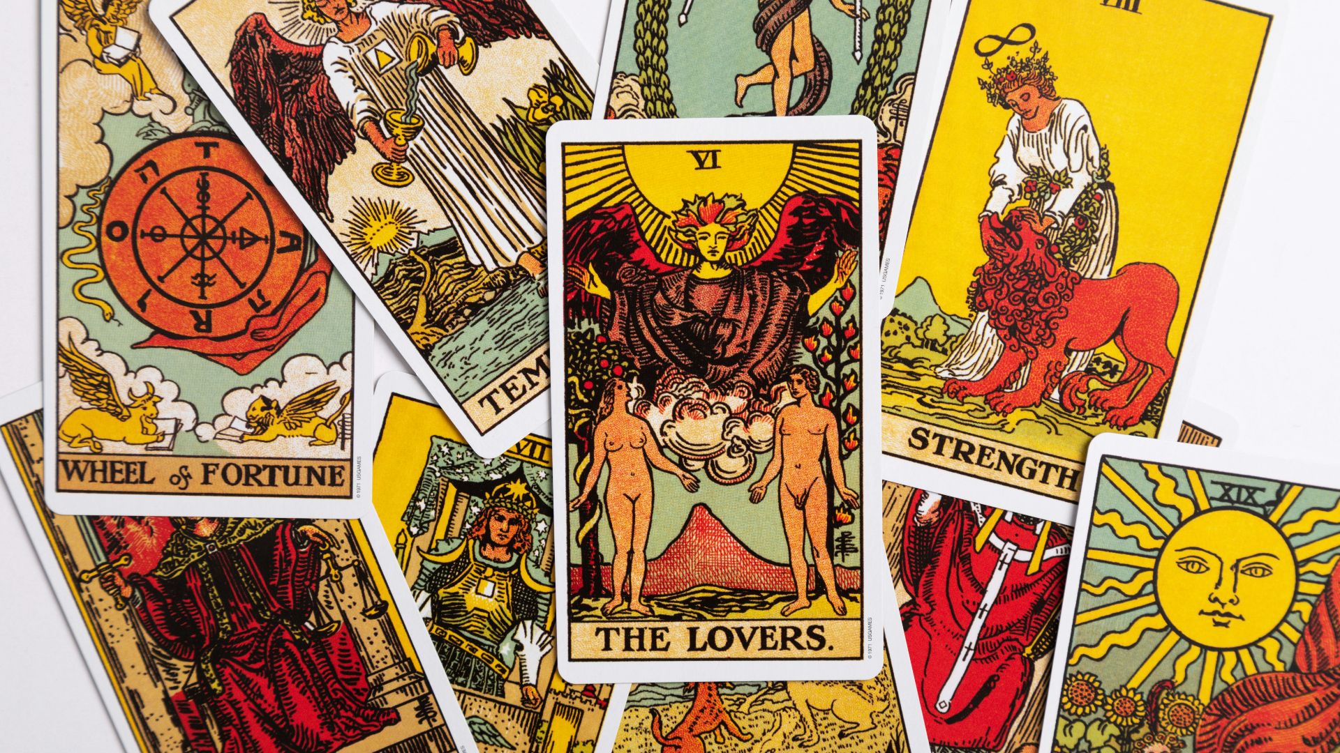 a collection of tarot cards with different designs