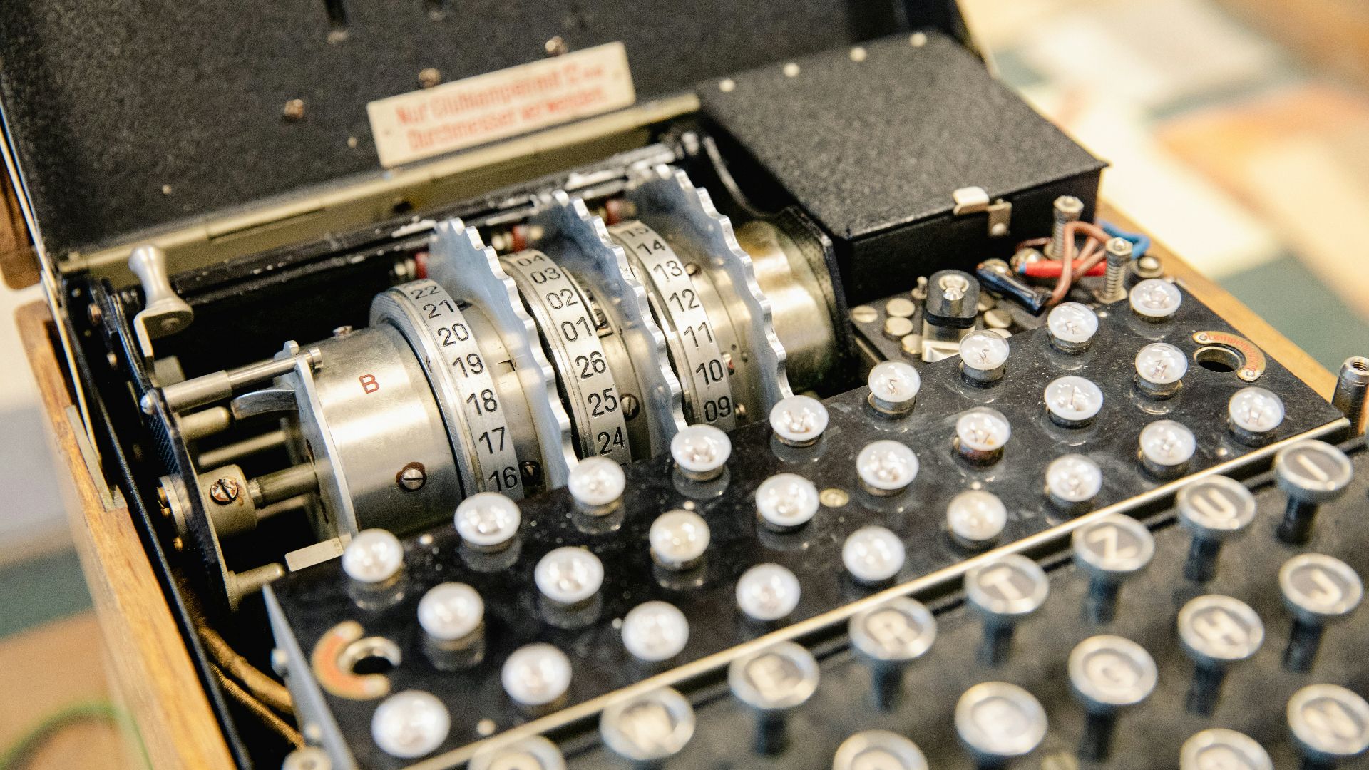 a typewriter with many buttons