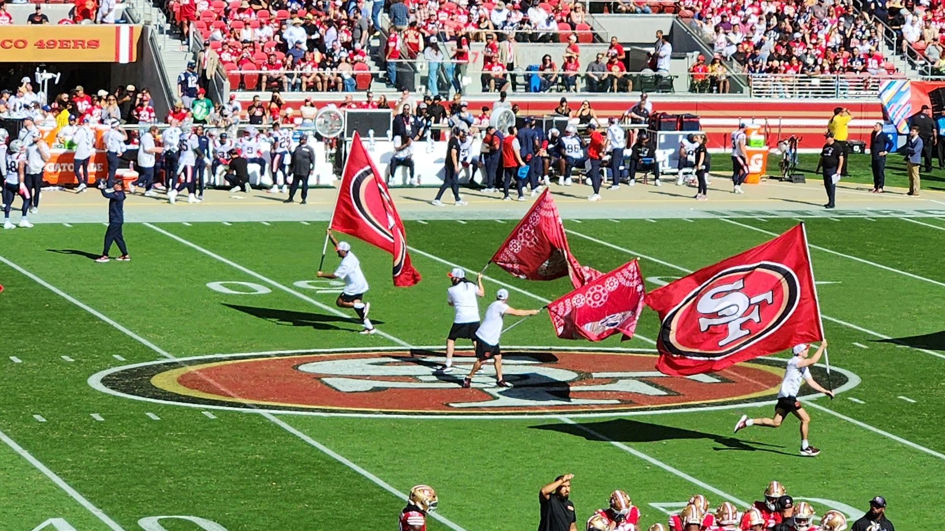 A football stadium filled with lots of people