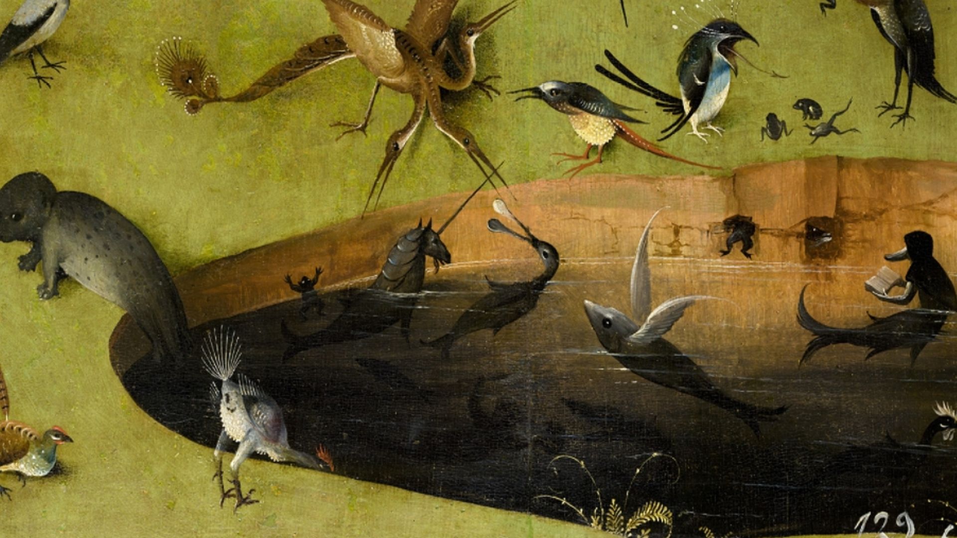 File:File-Bosch, Hieronymus - The Garden of Earthly Delights, left panel - Detail pond with fictional creatures (lower right).jpg