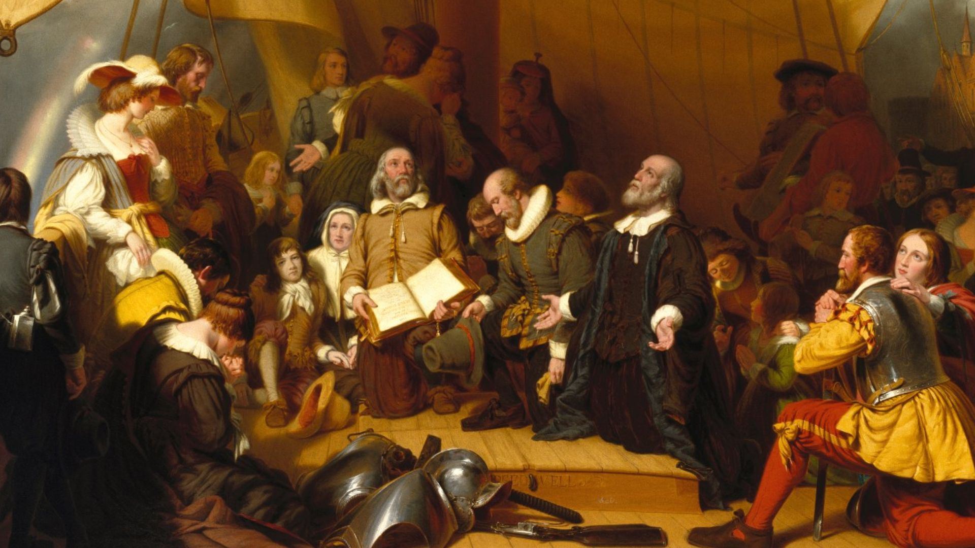 File:Brooklyn Museum - Embarkation of the Pilgrims - Robert Walter Weir - overall.jpg