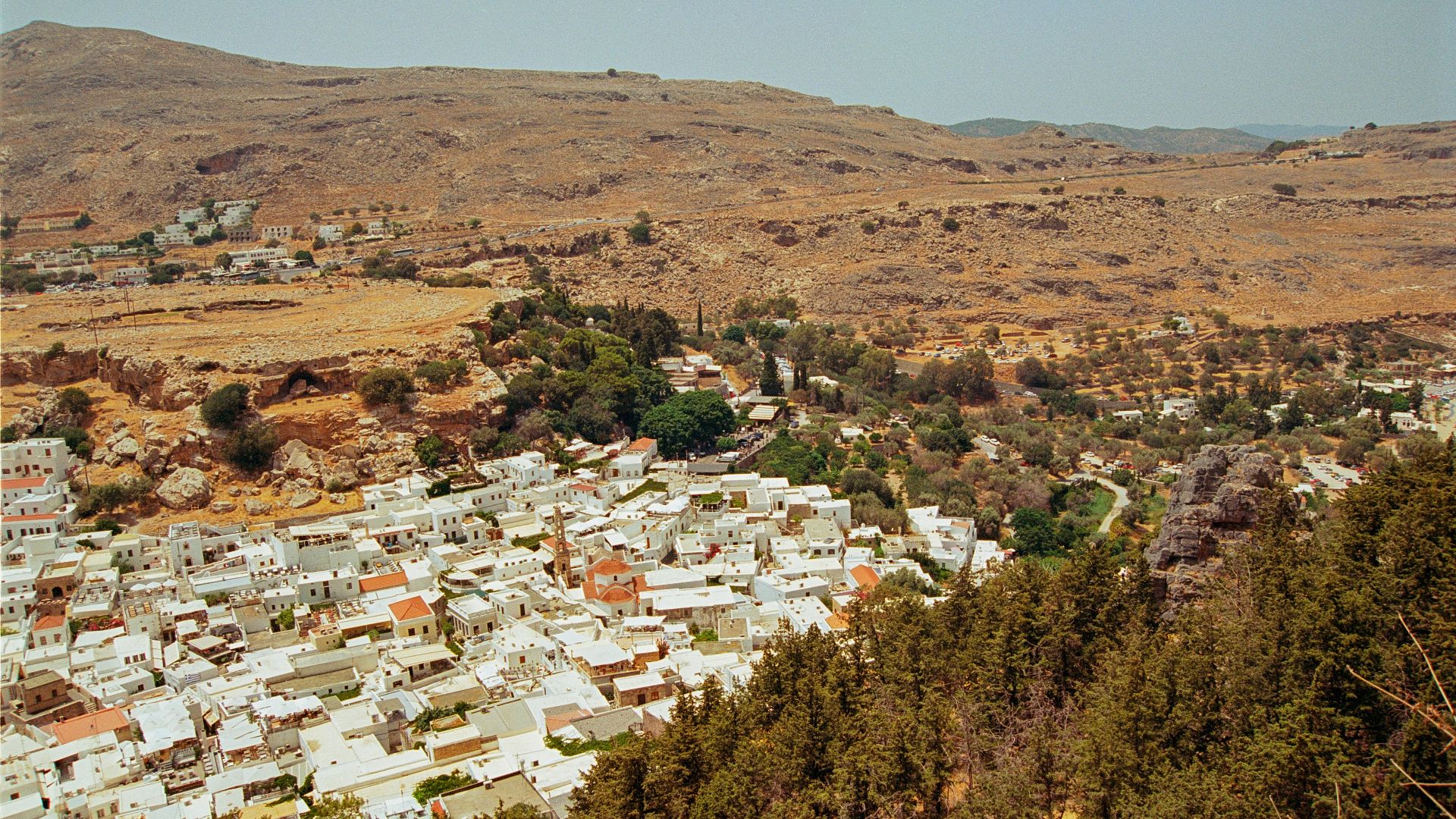 A view of a city from a hill