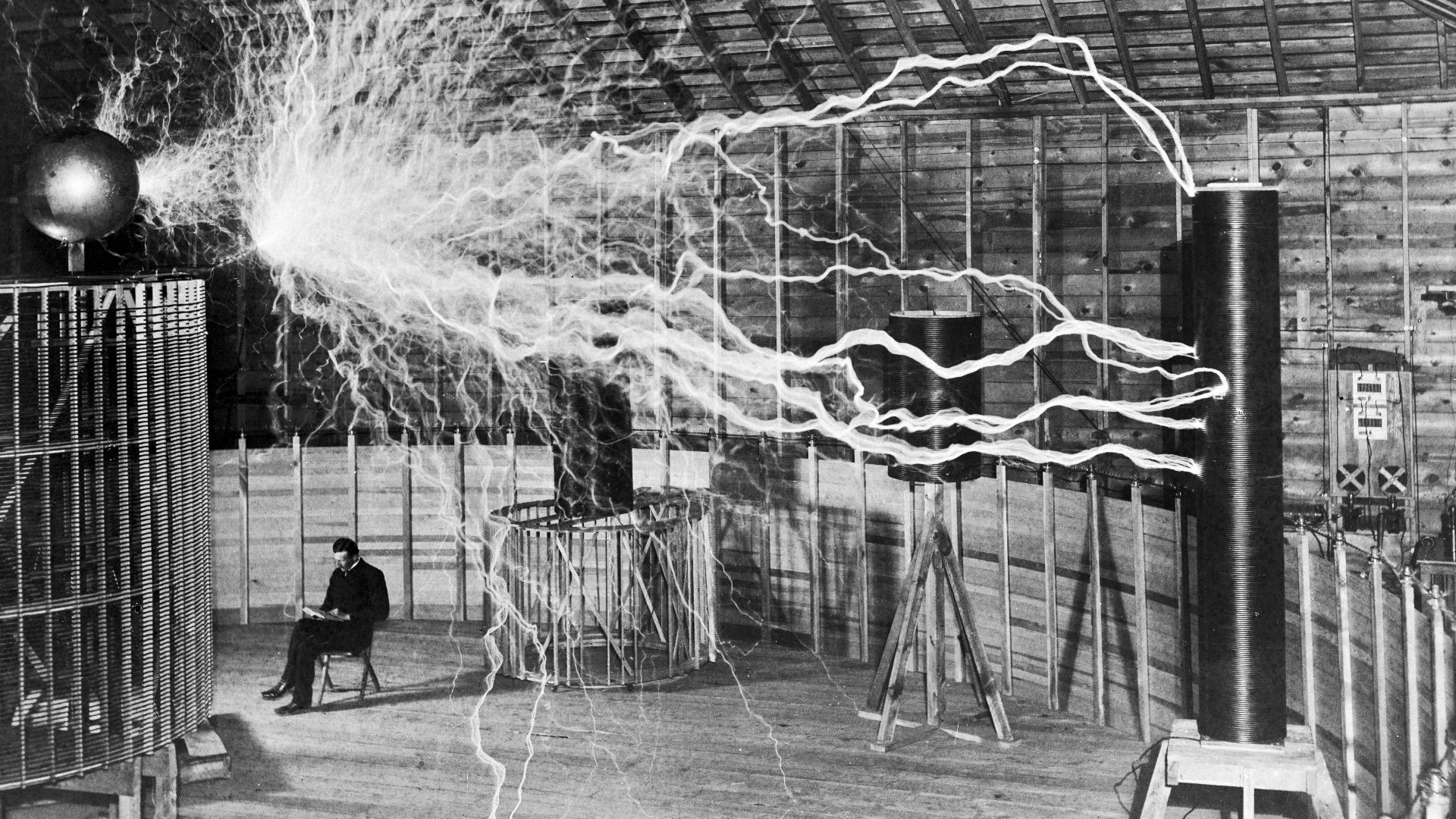 File:Nikola Tesla, with his equipment Wellcome M0014782.jpg